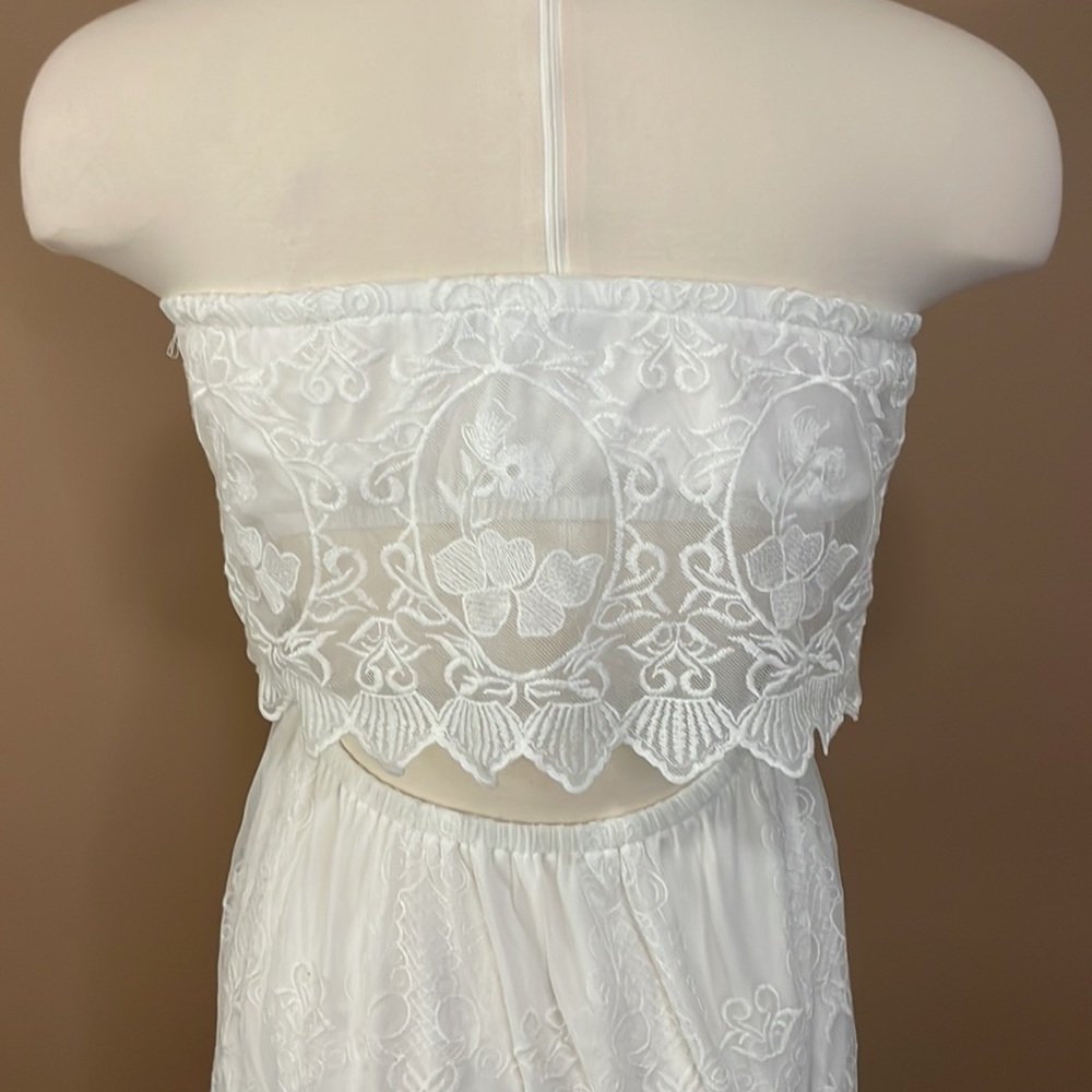 EXPRESS lace tube top Boho Peasant dress womens S - Picture 4 of 7